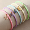 Children's Set of 5 Bright Butterfly Pendant Stretch Bracelets