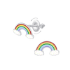 Children's Sterling Silver Rainbow Screw Back Stud Earrings