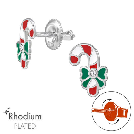 Children's Sterling Silver Christmas Puppy Dog Stud Earrings