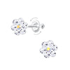 Children's Sterling Silver 'Crystal Flower' Screw Back Stud Earrings