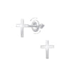 Children's Sterling Silver Cross Screw Back Stud Earrings