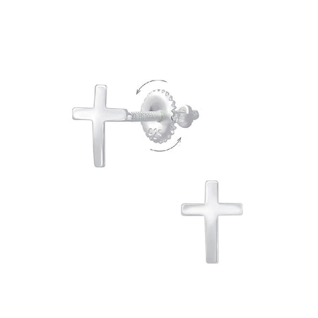 Children's Sterling Silver 'Jet Black Crystal Paw' Screw Back Stud Earrings