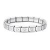 Stainless Steel 18 Link Shiny Italian Charm Starter Bracelet (STAR Links)- Classic 9mm Size