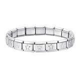 Stainless Steel 18 Link Shiny Italian Charm Starter Bracelet (STAR Links)- Classic 9mm Size