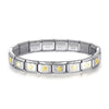 Stainless Steel 18 Link Shiny Italian Charm Starter Bracelet (GOLD STAR Links)- Classic 9mm Size