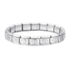 Stainless Steel 18 Link Shiny Italian Charm Starter Bracelet (YIN YANG Links)- Classic 9mm Size