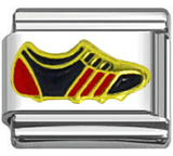 Stainless Steel 9mm Shiny 'Sports Shoe/Football Boot' Link for Italian Charm Bracelet