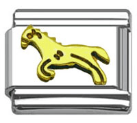 Stainless Steel 9mm Shiny Running Horse Link for Italian Charm Bracelet
