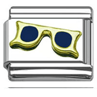 Stainless Steel 9mm Shiny Sunglasses Link for Italian Charm Bracelet