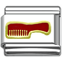 Stainless Steel 9mm Shiny Red Comb Link for Italian Charm Bracelet