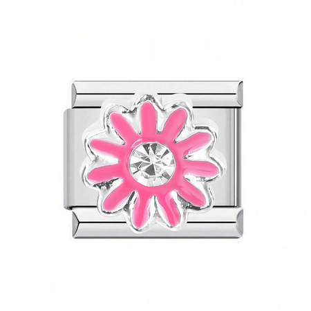 Children's Sterling Silver Adjustable 'Pink Diamante Colourful Butterfly' Ring