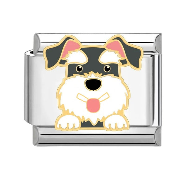 Stainless Steel 9mm Shiny 'Schnauzer Dog' Link for Italian Charm Bracelet