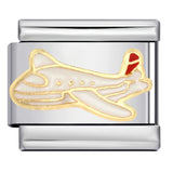 Stainless Steel 9mm Shiny Aeroplane Link for Italian Charm Bracelet