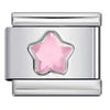Stainless Steel 9mm Shiny Pink Star Link for Italian Charm Bracelet