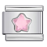 Stainless Steel 9mm Shiny Pink Star Link for Italian Charm Bracelet