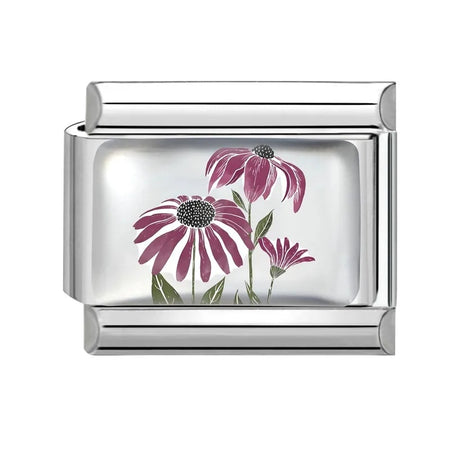Stainless Steel 9mm Shiny Bluebell Flowers Link for Italian Charm Bracelet