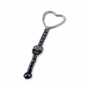 'Midnight Skull' Silver Plated Heart Keyring/Handbag Charm