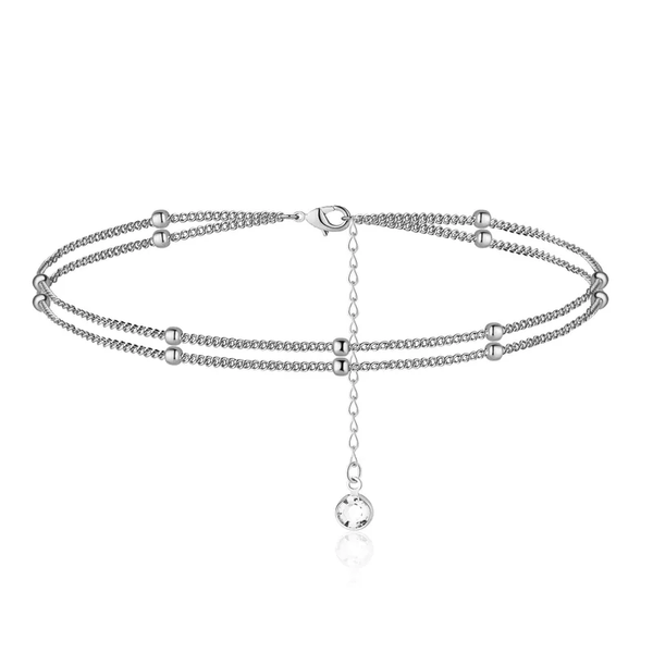 Adult's 'Dominica Days' Double Chained Adjustable Anklet
