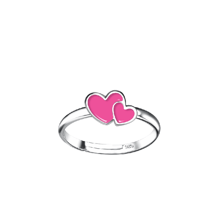 Children's Sterling Silver Adjustable Pink Ladybird Ring
