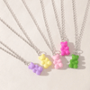 Children's Set of 5 Colourful Teddy Bear Pendant Necklaces