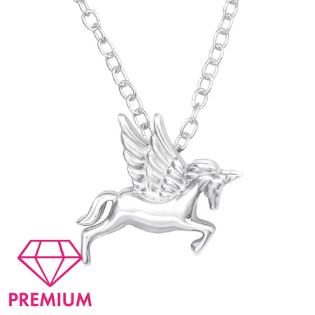 Children's Sterling Silver 'Pastel Unicorn' Pendant Necklace