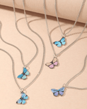 Children's Set of 5 Colourful Butterfly Pendant Necklaces
