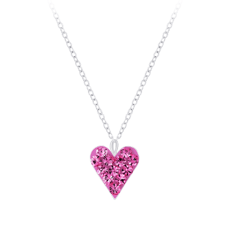 'Diamante Heart' Silver Plated Necklace