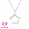 Children's Sterling Silver Open Star Pendant Necklace