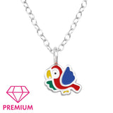 Children's Sterling Silver Parrot Pendant Necklace