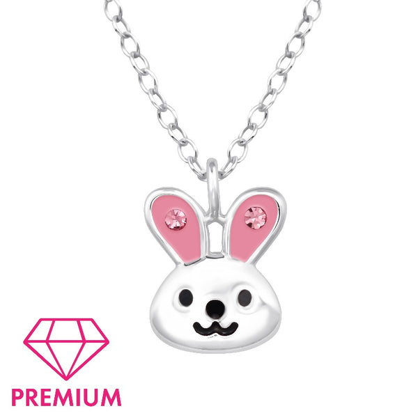 Children's Sterling Silver 'Friendly Bunny Rabbit' Pendant Necklace