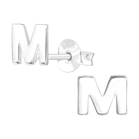 Children's Sterling Silver 'Letter S' Hoop Earrings