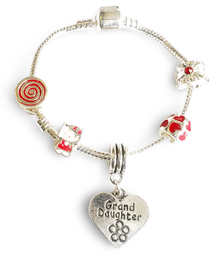 Children's 'Granddaughter Half Heart Love Always' Silver Plated Charm Bracelet
