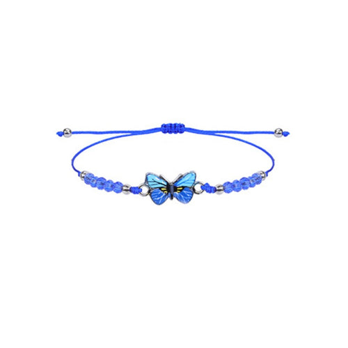 Children's Adjustable Royal Blue Butterfly Wish Bracelet / Friendship Bracelet