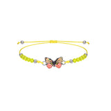 Children's Adjustable Yellow/Orange Butterfly Wish Bracelet / Friendship Bracelet