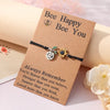Adjustable 'Bee Happy, Bee You' Wish Bracelet / Friendship Bracelet -Black