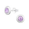 Teen/Adult Sterling Silver 'June Birthstone' Round Stud Earrings