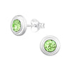 Teen/Adult Sterling Silver 'August Birthstone' Round Stud Earrings