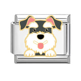 Stainless Steel 9mm Shiny 'Schnauzer Dog' Link for Italian Charm Bracelet