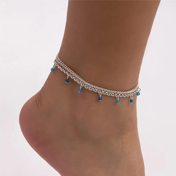 Adult's 'Barbados Breeze' Triple Chained Adjustable Anklet