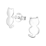 Children's Sterling Silver Cat Stud Earrings