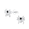 Children's Sterling Silver Halloween Spider with Crystal Stud Earrings