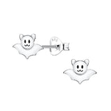 Children's Sterling Silver Halloween Bat Stud Earrings