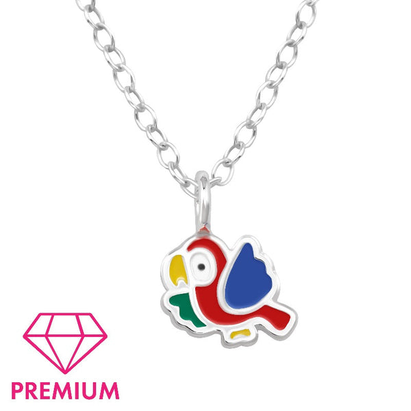 Children's Sterling Silver Parrot Pendant Necklace
