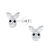 Children's Sterling Silver Crystal Pig Stud Earrings
