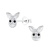 Children's Sterling Silver Crystal Pig Stud Earrings