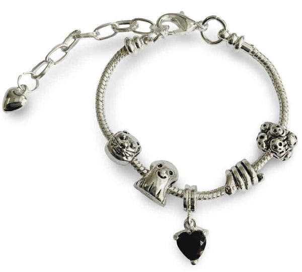 Children's Adjustable Halloween Extravaganza Silver Plated Charm Bracelet