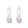 Children's Sterling Silver 'Crystal Ballet Shoes' Hoop Earrings