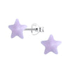 Children's Sterling Silver 'Pale Purple Resin Star' Stud Earrings