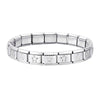 Stainless Steel 18 Link Shiny Italian Charm Starter Bracelet (STAR Links)- Classic 9mm Size
