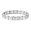 Stainless Steel 18 Link Shiny Italian Charm Starter Bracelet (HEARTS Links)- Classic 9mm Size